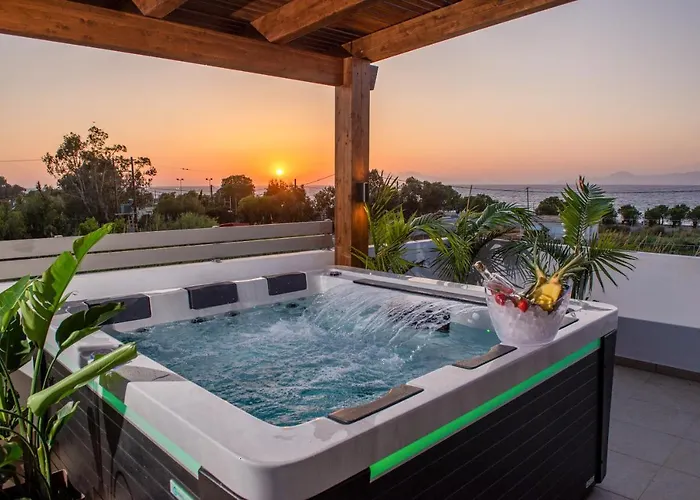 Odyssea Top View & Hot Jacuzzi Front Beach